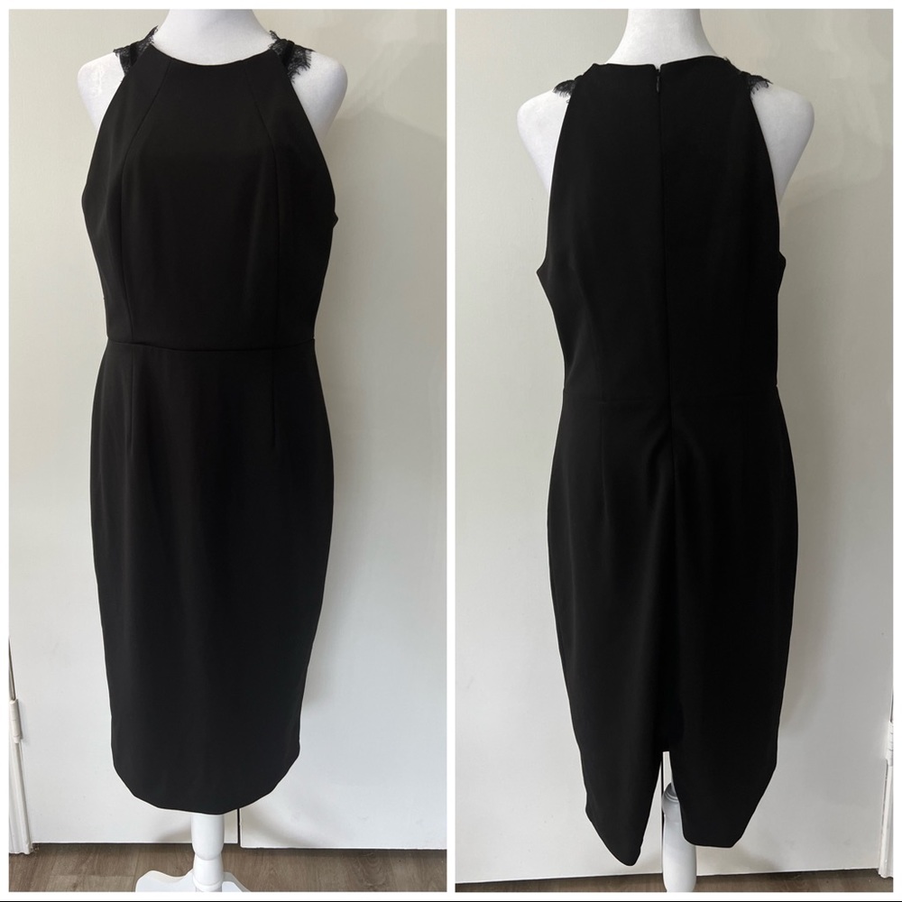 Ivanka Trump | Black Dress with Lace Details Sleeveless